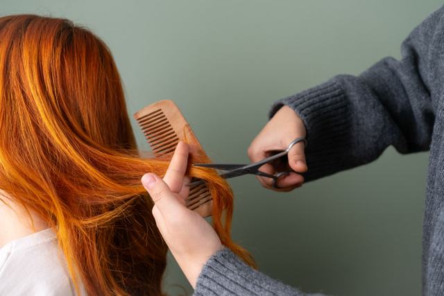 Comb through copper hair